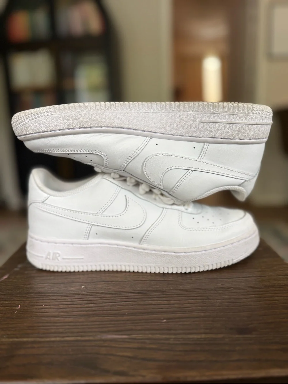 Nike Air Force 1 Low Triple White Sneakers Kids Youth Size 5Y